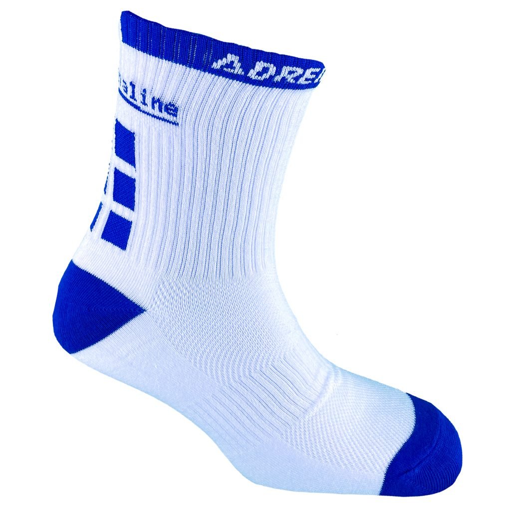 White blue ankle socks