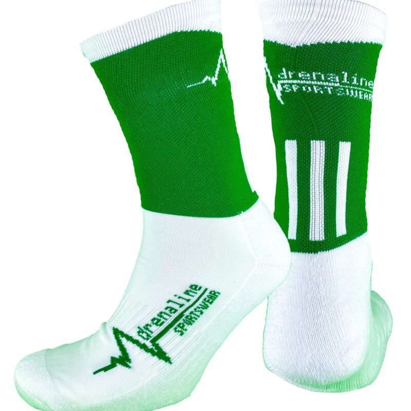 Green white socks