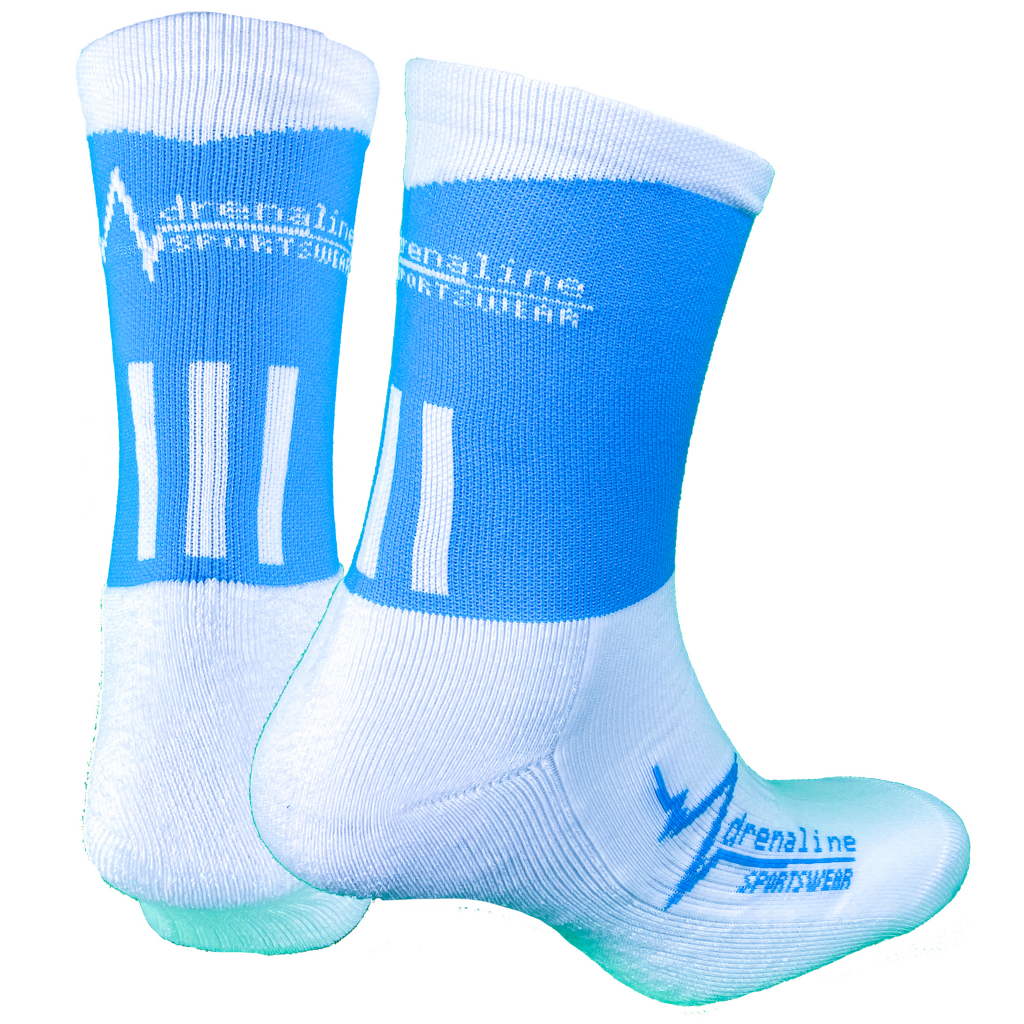 Sky blue white  socks